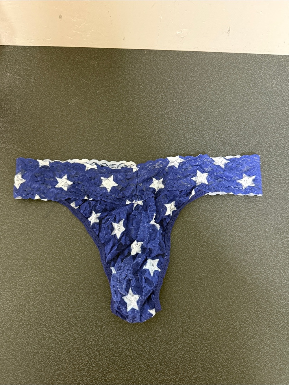 Hanky Panky Navy Lace Thong with White Stars